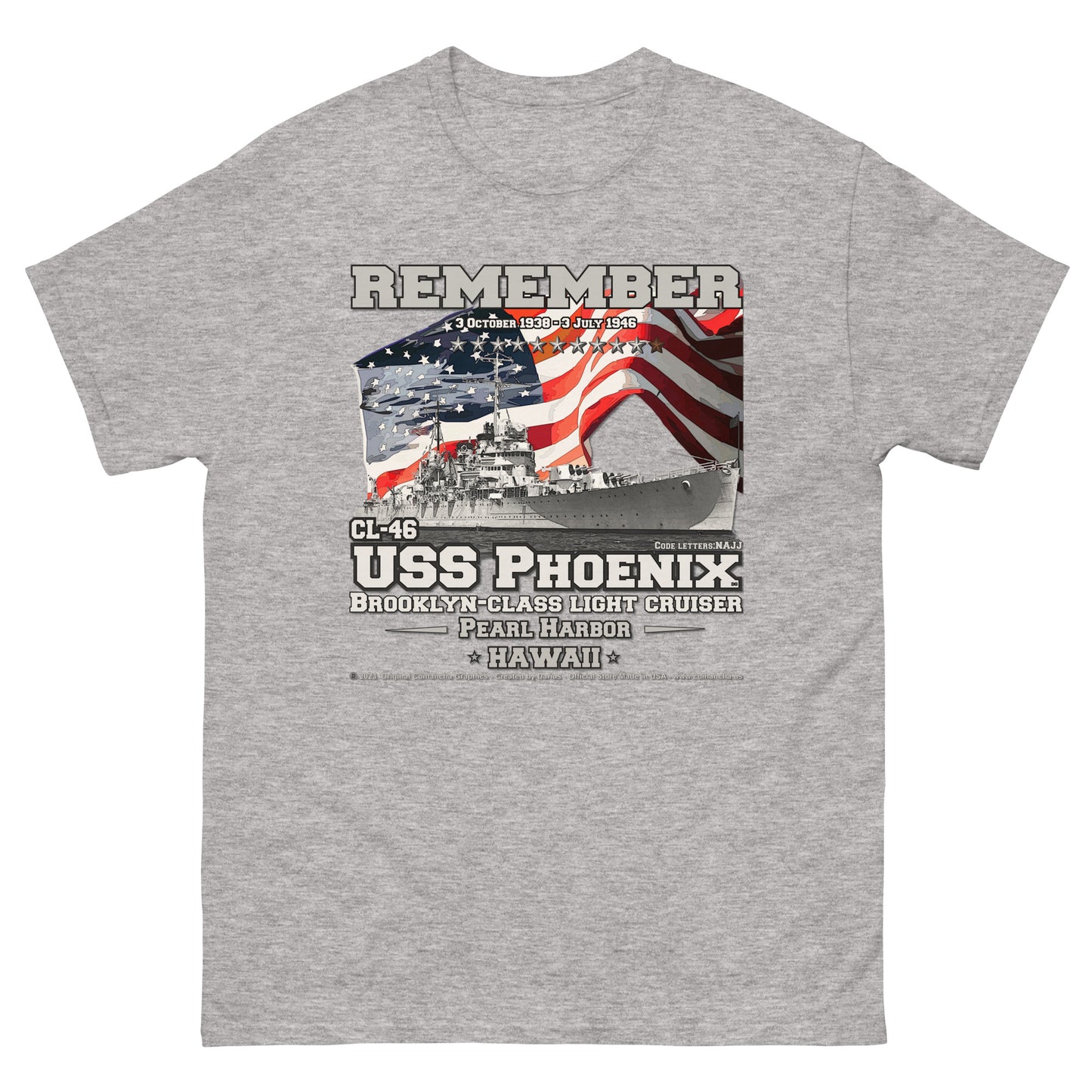 USS PHOENIX CL-46 Light Cruiser T-Shirt