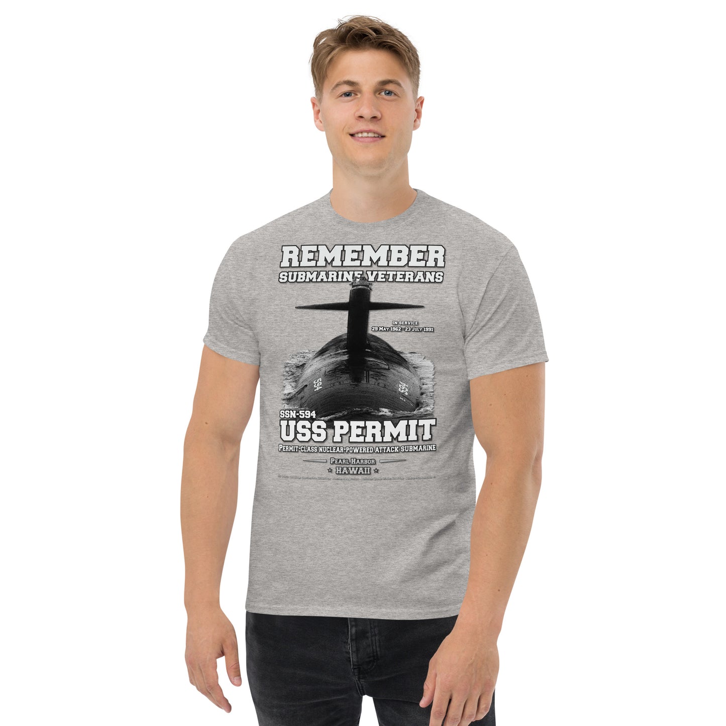 USS PERMIT SSN-594 Submarine Veterans Classic T-Shirt,
