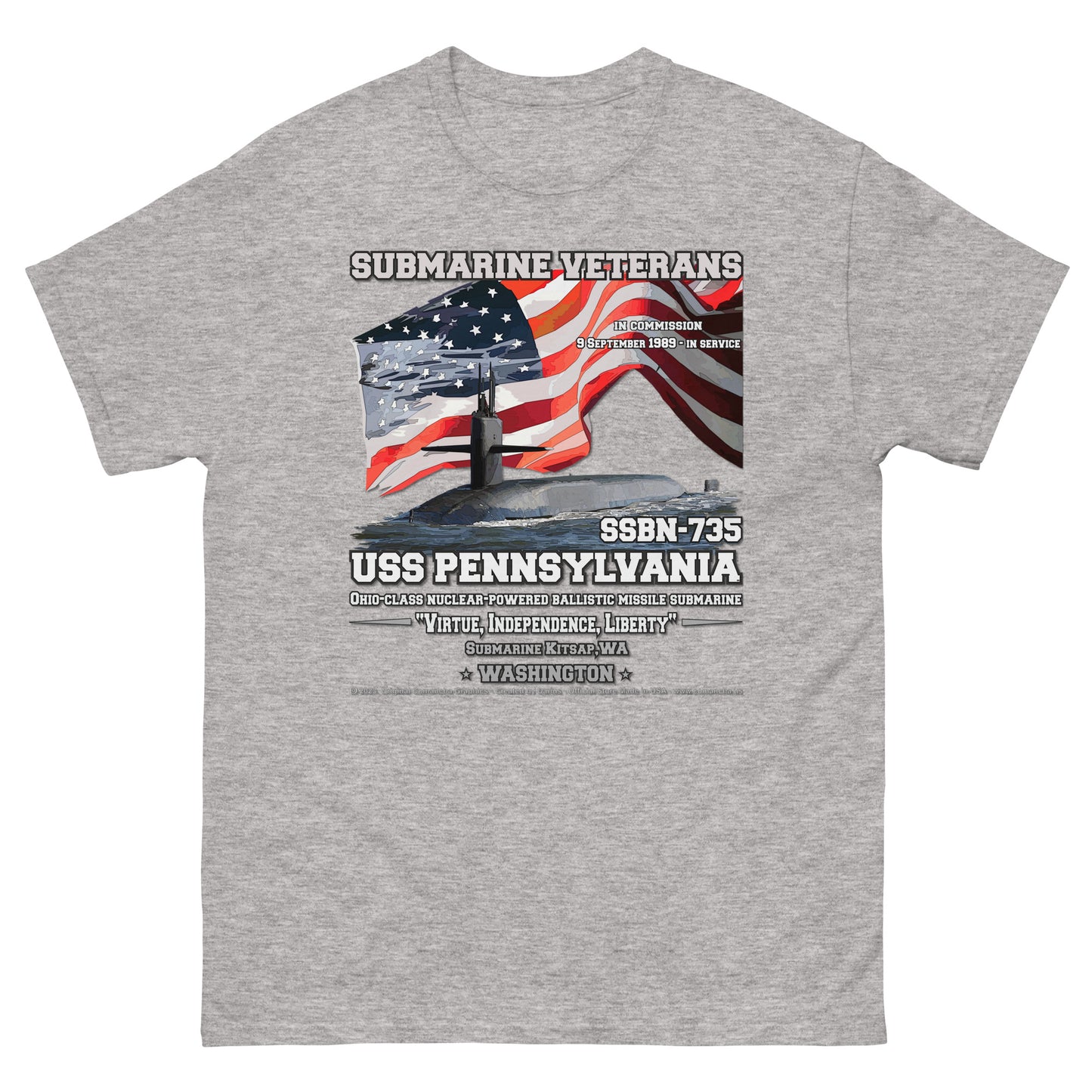 USS PENSYLVANIA SSN-735 Submarine T-Shirt