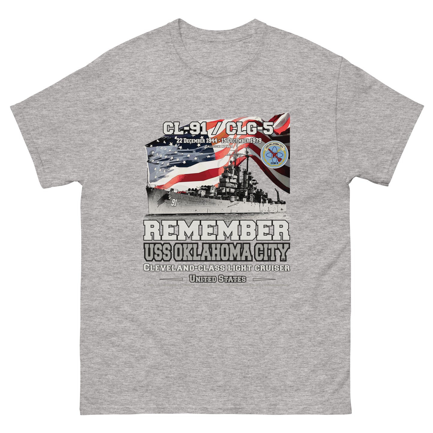 USS OKLAHOMA CITY CL-91 Light Cruiser T-shirt