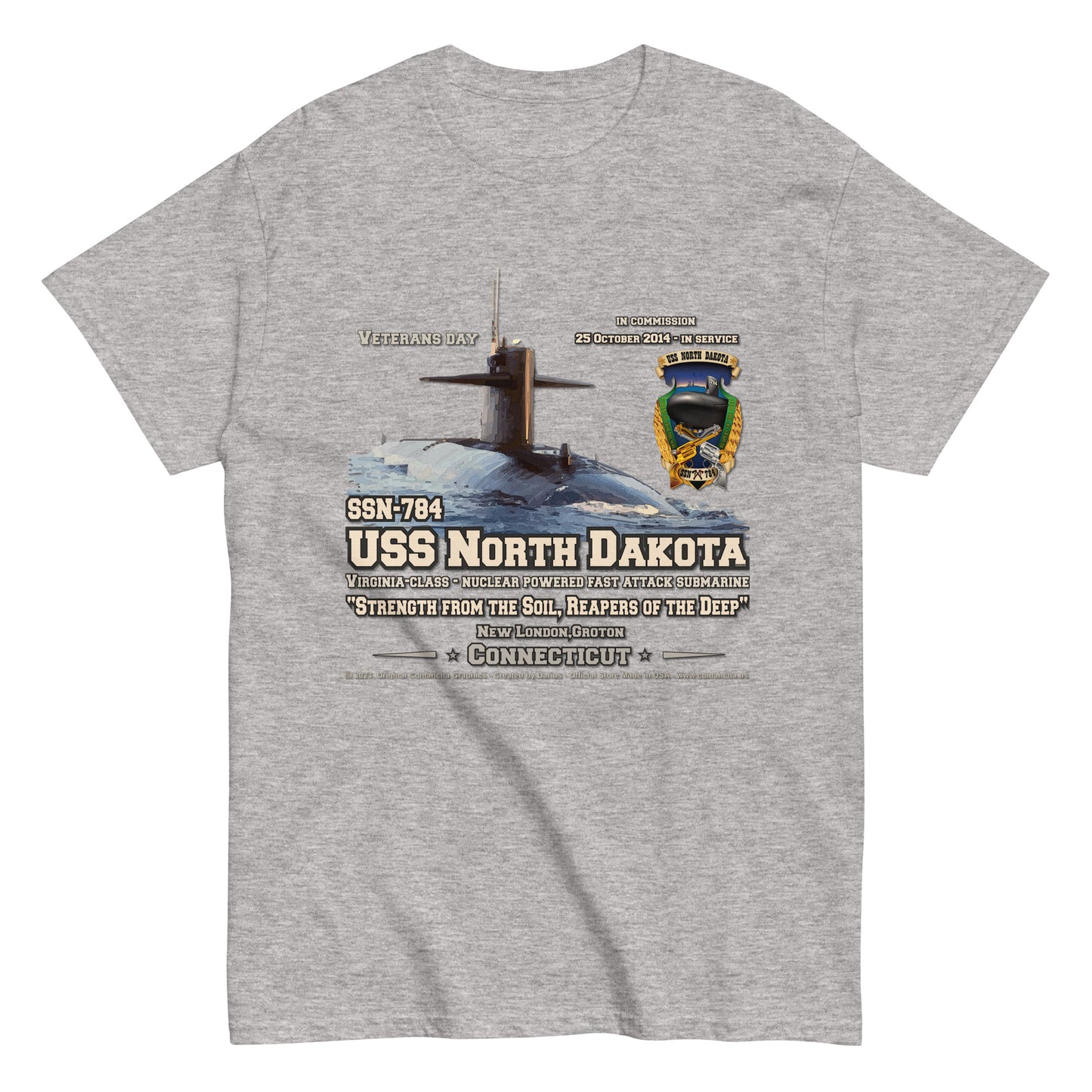 USS NORTH DAKOTA SSN-784 Submarine Veterans Day T-shirt, Comancha,