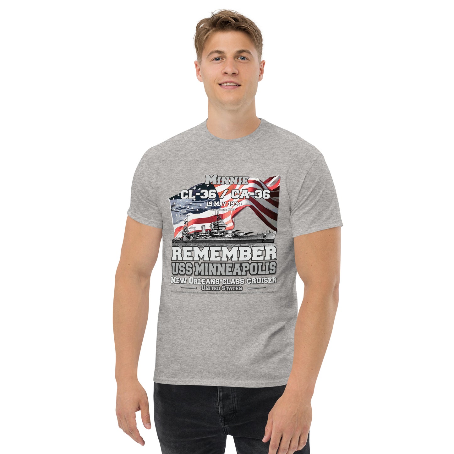 USS MINNEAPOLIS CL-36 Cruiser Veterans T-Shirt,