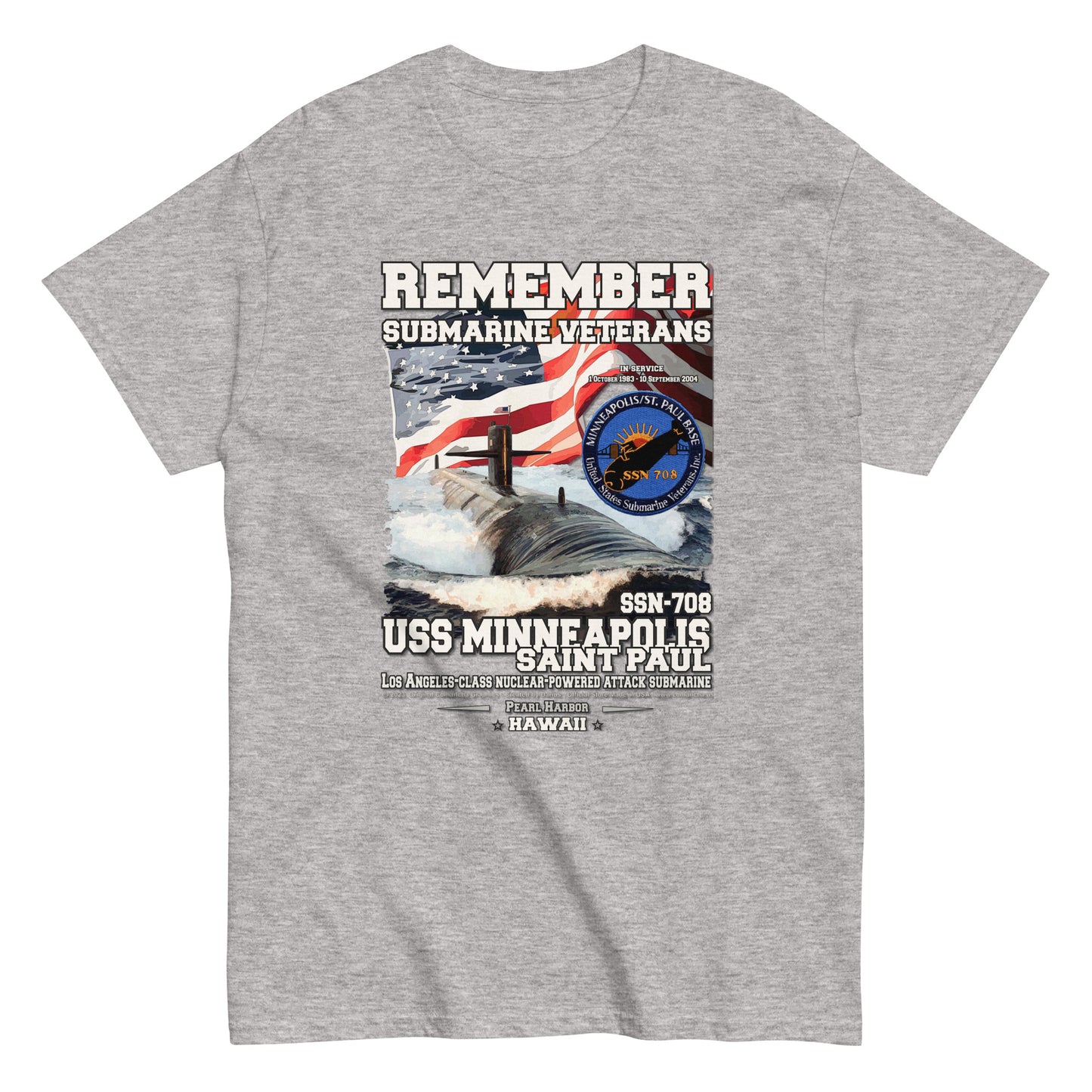 USS MINNEAPOLIS SSN-708 t-shirt, Submarine Veterans T-Shirt, T-Shirt Comancha,
