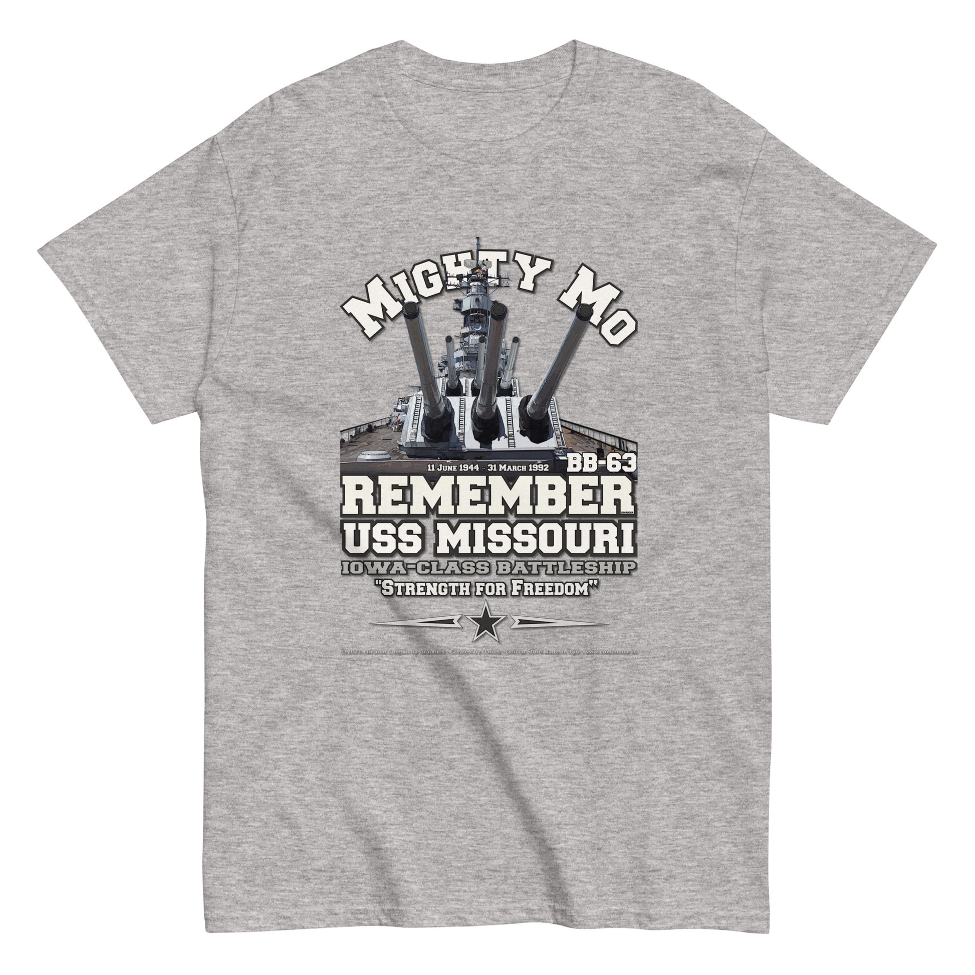USS MISSOURI BB-63 Battleship T-Shirt, Comancha Store T-shirt,
