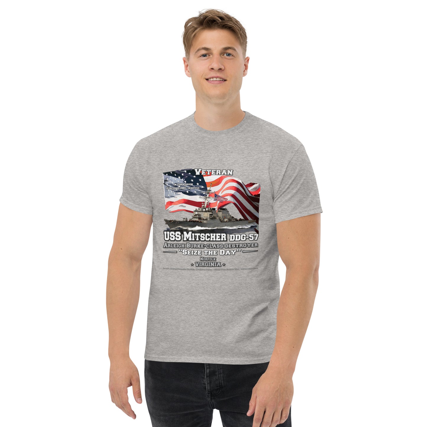 USS MITSCHER DDG-57 Destroyer Veterans T-Shirt