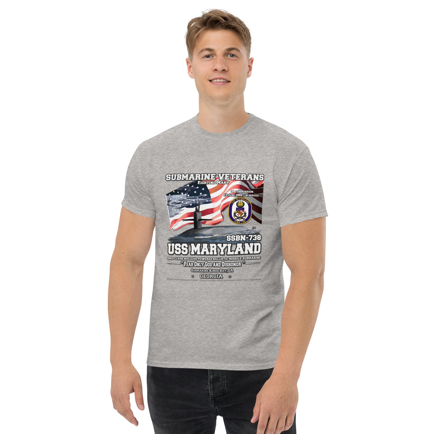 USS MARYLAND SSBN-738 Submarine T-Shirt
