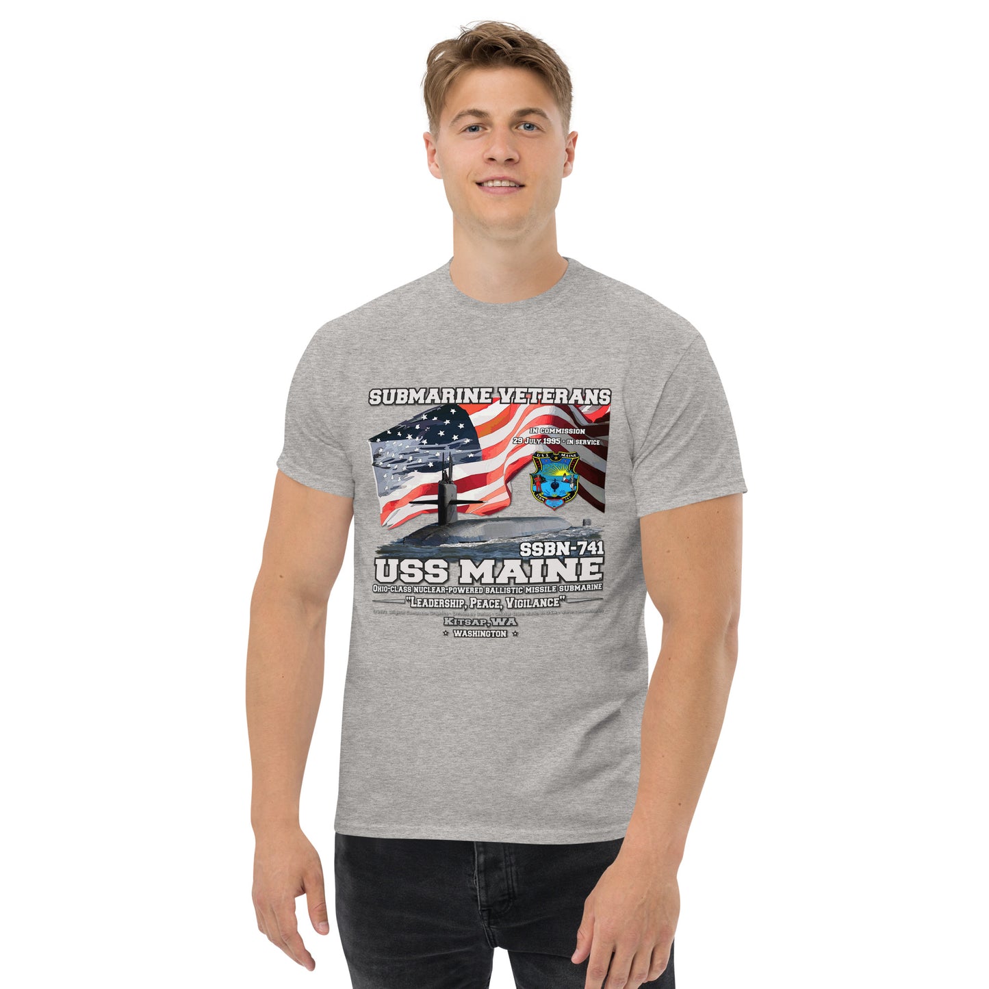USS MAINE SSBN-741 Submarine T-Shirt