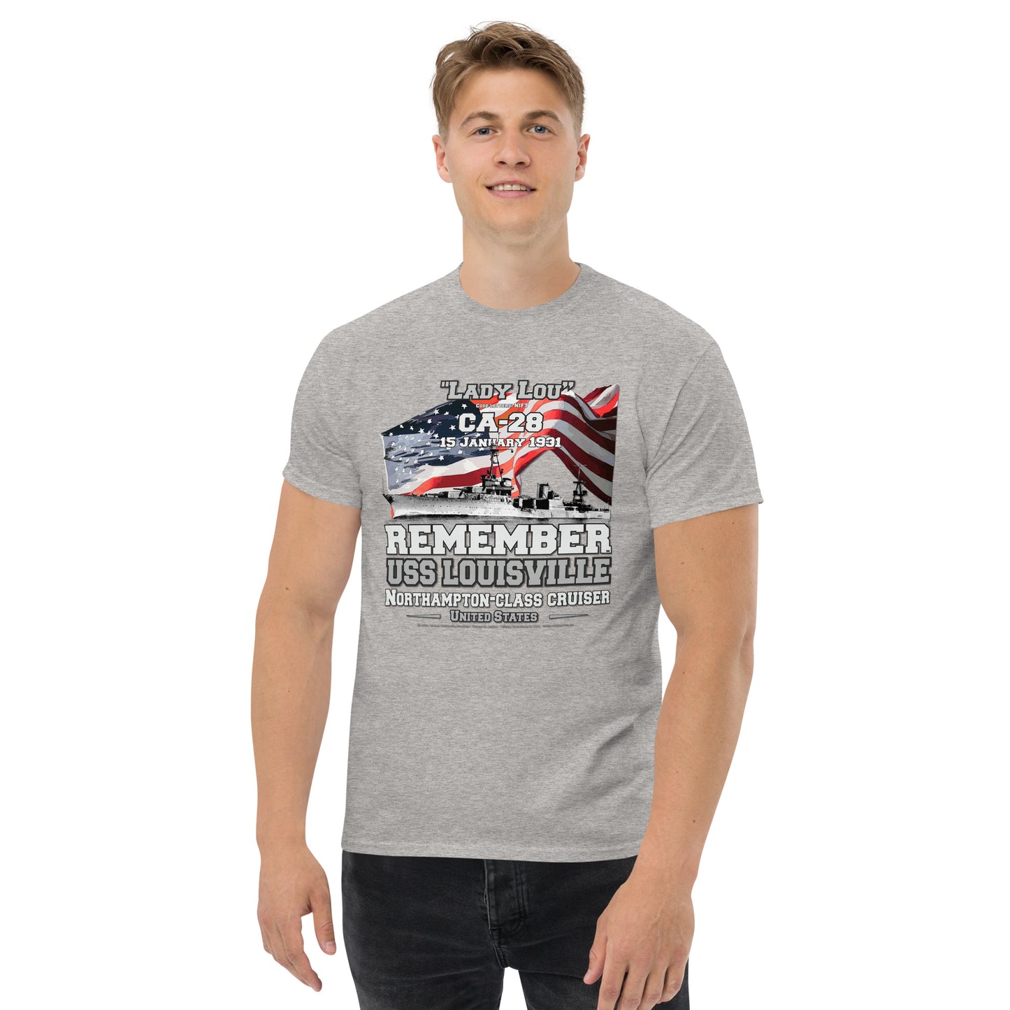 USS LOUISVILLE CA-28 Cruiser T-Shirt