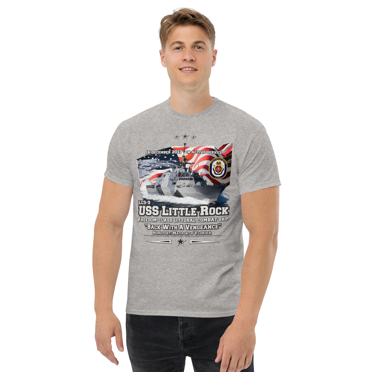USS LITTLE ROCK LCS-9 Littoral Combat Ship T-Shirt