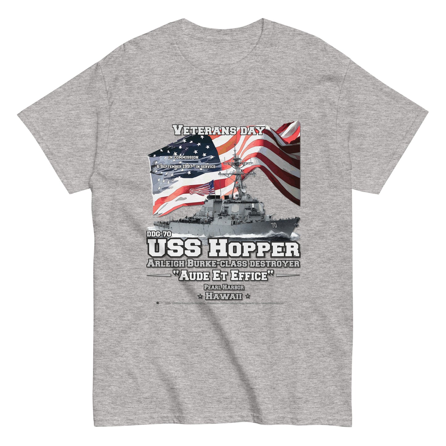 USS HOPPER DDG-70 T-shirt, US Navy Ships T-shirt, US navy Veterans T-shirt, Destroyer Veterans Classic T-Shirt, Comancha Navy T-shirt store, USS HOPPER DDG-70 Destroyer Veterans Classic T-Shirt, Comancha Tees store,