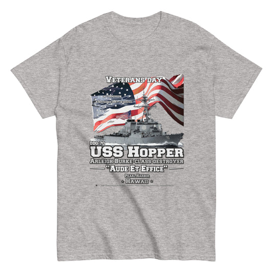USS HOPPER DDG-70 T-shirt, US Navy Ships T-shirt, US navy Veterans T-shirt, Destroyer Veterans Classic T-Shirt, Comancha Navy T-shirt store, USS HOPPER DDG-70 Destroyer Veterans Classic T-Shirt, Comancha Tees store,