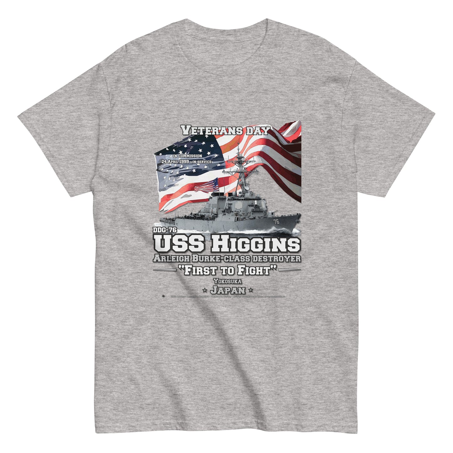 USS HIGGINS DDG-76 Destroyer T-shirt, US NAVY T-Shirt, US navy Veterans T-shirt,Veterans Classic T-Shirt, Comancha US Ships T-shirts, USS HIGGINS DDG-76 Destroyer Veterans tee,