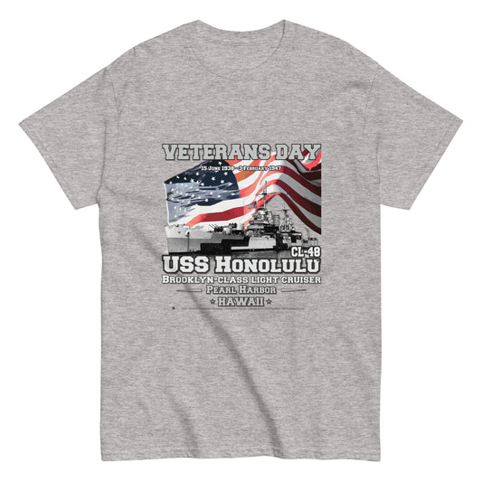 USS HONOLULU CL-48 Cruiser Veterans Classic T-Shirt, Comancha Navy T-shirt Store, USS HONOLULU CL-48 t-shirt, US Cruiser Veterans Classic T-Shirt, US Navy Veterans  T-shirts, Comancha Graphics T-shirt Store,