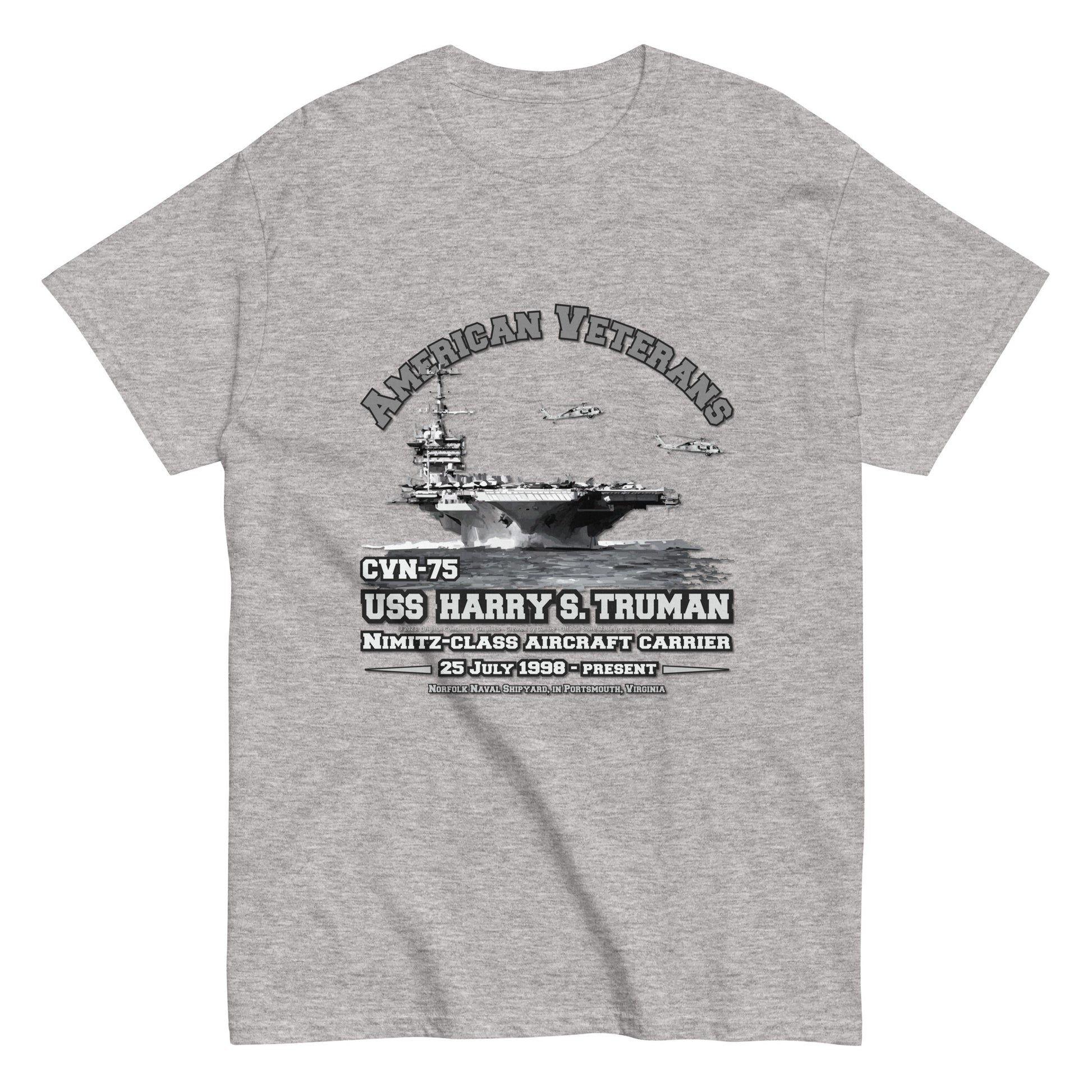 USS HARRY TRUMAN CVN-75 Aircraft Carrier Veterans Classic T-shirt, Comancha.us, USS HARRY TRUMAN CVN-75 t-shirt, Aircraft Carrier t-shirt, Veterans Classic T-shirt, Comancha.us, Navy T-Shirt,Navy ship tee,