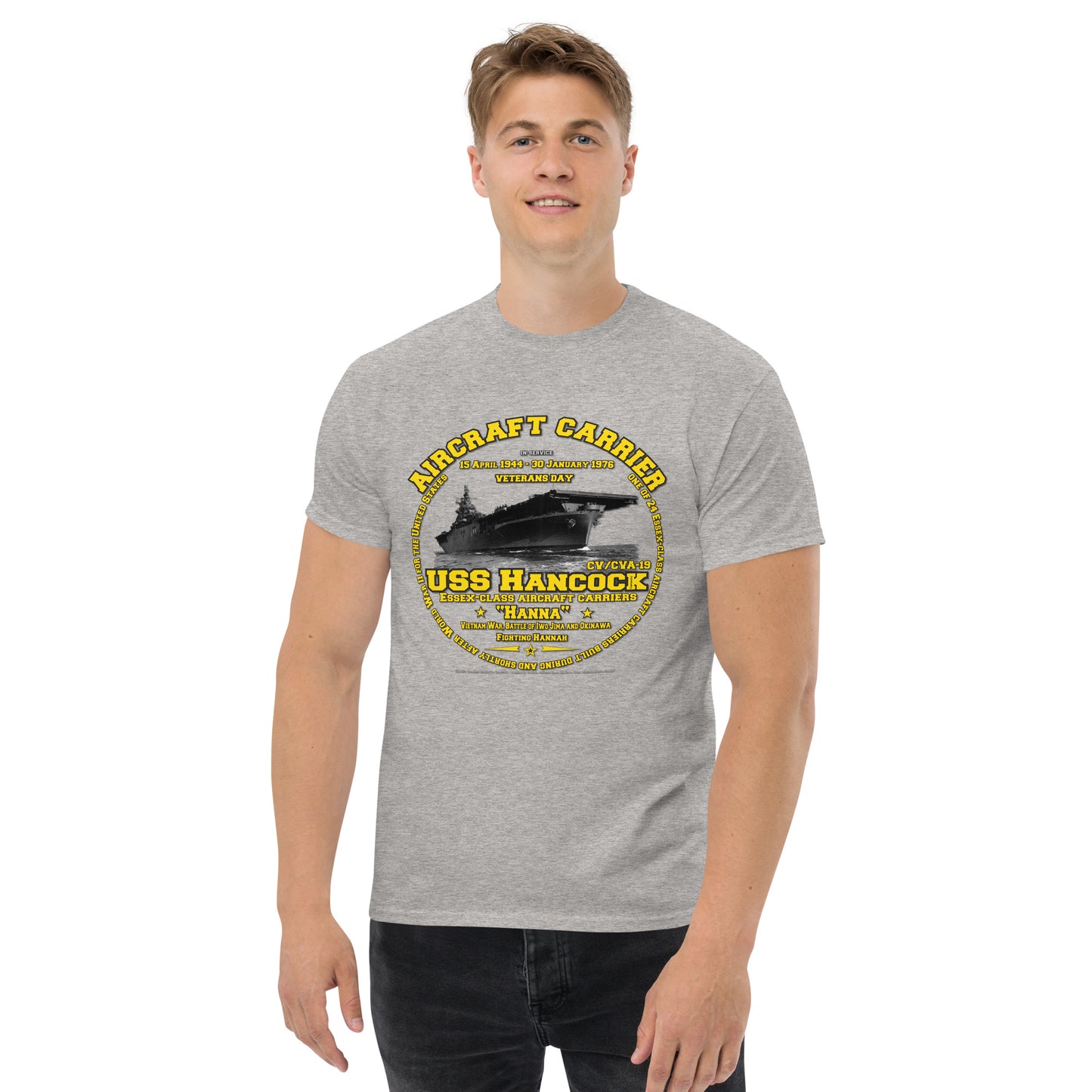 USS HANCOCK CVN-19 Aircraft Carrier T-shirt