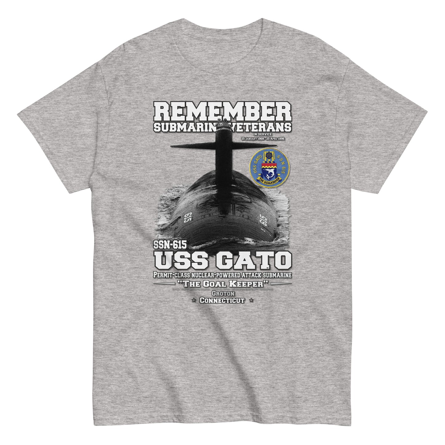 USS GATO tee, USS GATO veterans tee,USS GATO SSN-615 Submarine Veterans Classic Tee, Comancha Tees Store,