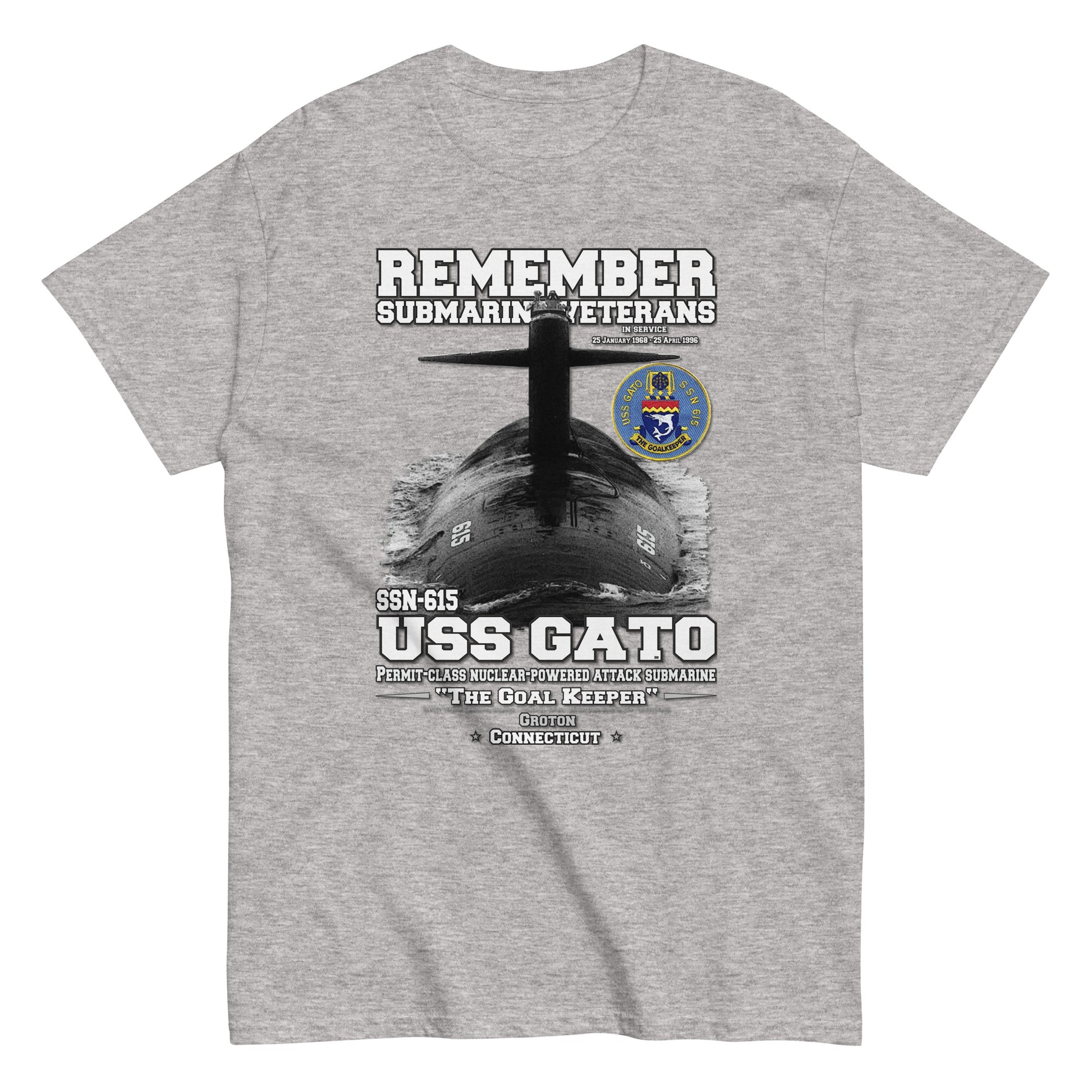 USS GATO tee, USS GATO veterans tee,USS GATO SSN-615 Submarine Veterans Classic Tee, Comancha Tees Store,