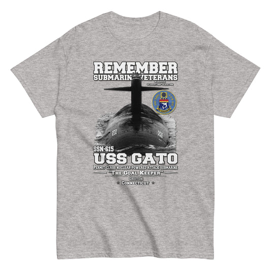 USS GATO tee, USS GATO veterans tee,USS GATO SSN-615 Submarine Veterans Classic Tee, Comancha Tees Store,