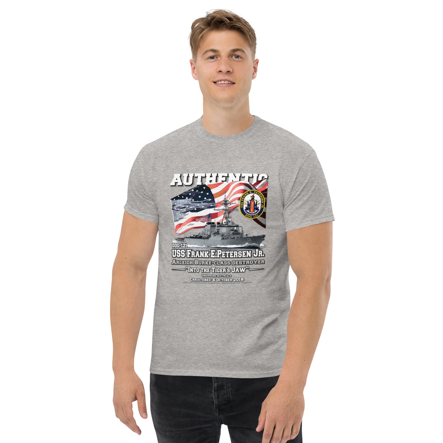 USS FRANK PETERSEN tee, USS FRANK PETERSEN veterans tee,USS FRANK PETERSEN DDG-121 Destroyer Veterans Classic Tee, Comancha Tees Store,