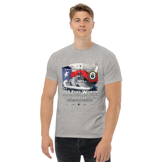 USS FORT WORTH tee, USS FORT WORTH veterans tee,USS FORT WORTH LCS-3 Littoral Combat Ship Veterans Classic Tee, Comancha Navy T-shirt,