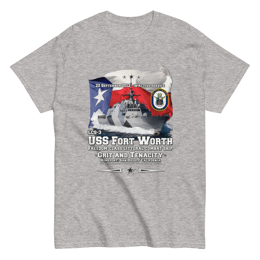 USS FORT WORTH tee, USS FORT WORTH veterans tee,USS FORT WORTH LCS-3 Littoral Combat Ship Veterans Classic Tee, Comancha Navy T-shirt,