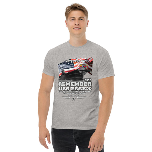 USS ESSEX CV-9 tee, USS ESSEX CV-9 navy veterans tee, USS ESSEX CV-9 veterans tee,USS ESSEX CV-9 Aircraft Carrier Veterans Classic Tee, USS ESSEX Navy Vetrans,