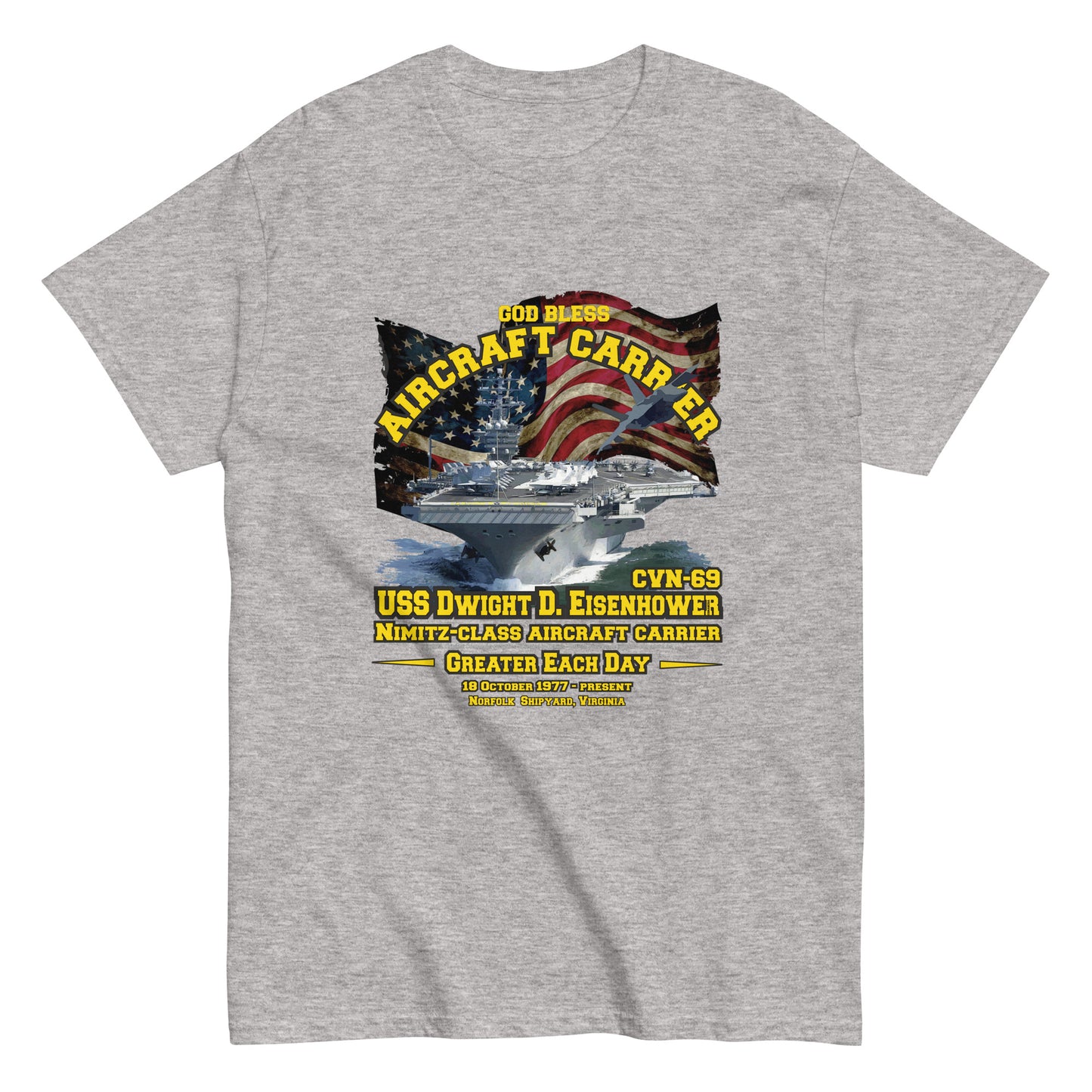 USS DWIGHT EISENHOWER CVN-69 Aircraft Carrier Veterans Classic Tee. Comancha Online store,