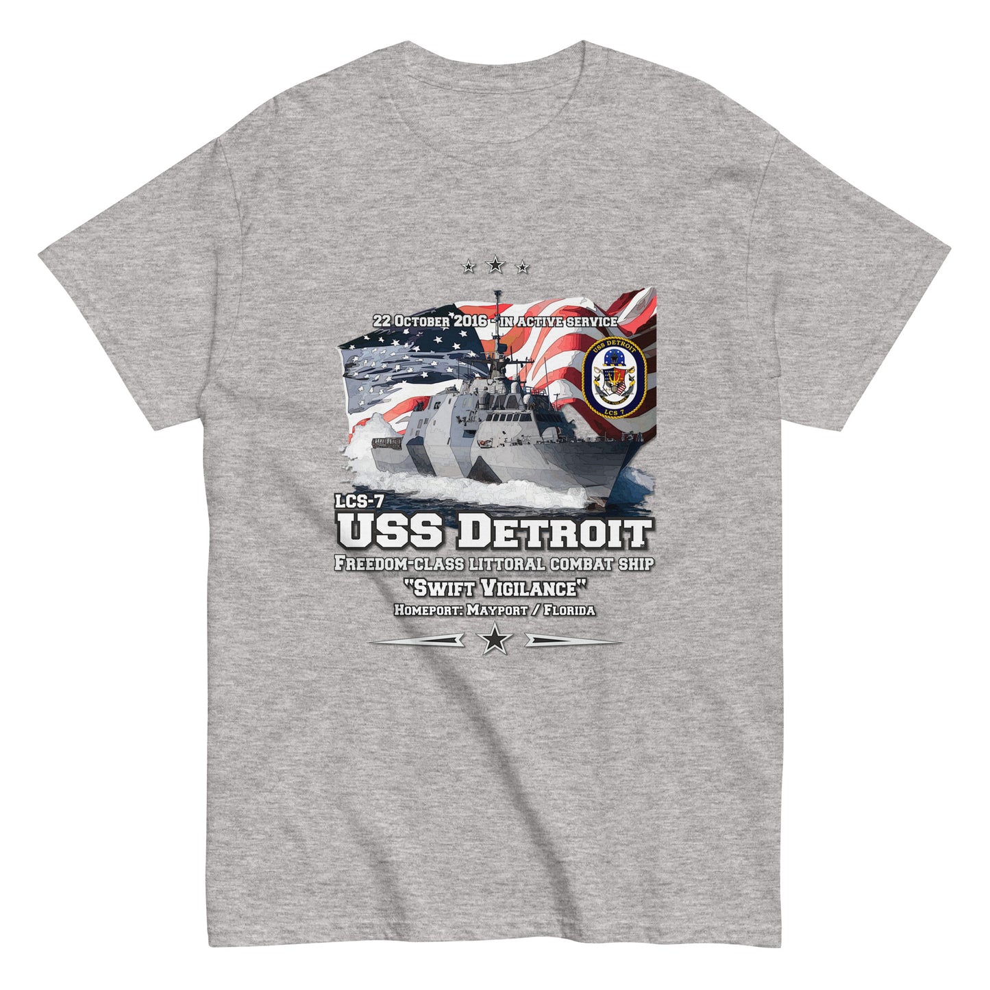 USS DETROIT LCS-7 tee, Littoral Combat Ship Destroyer Veterans Tee, Comancha Tees,