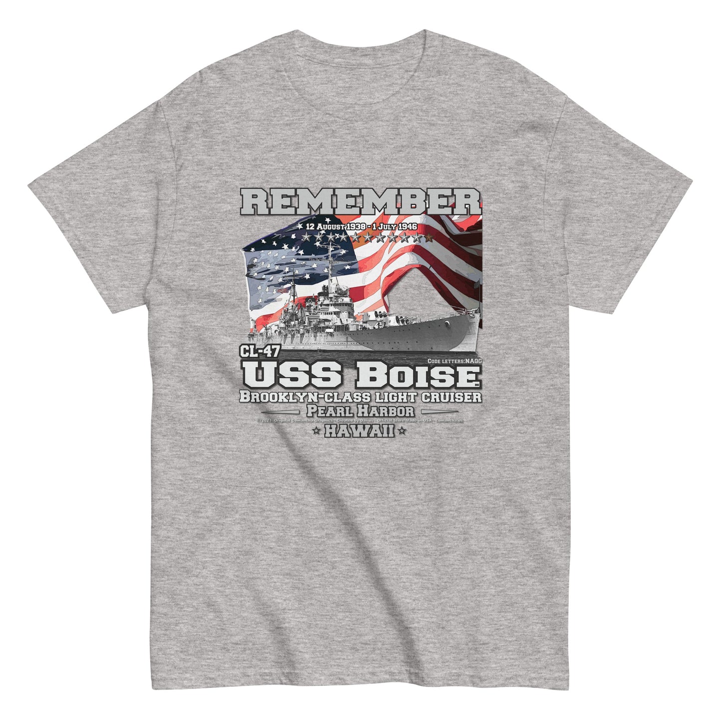 USS BOISE CL-47 t-shirt, USS BOISE t-shirt, Light Cruiser Veterans t-shirt, WW2 Veterans T-shirt, T-Shirt Online Shop,