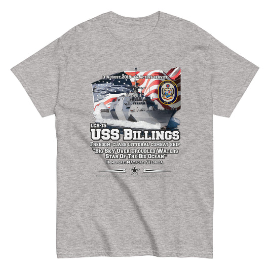 USS BILLINGS t-shirt,USS BILLINGS LCS-15 t-shirt,Veterans Littoral Combat Ship T-shirt, Comancha Tees,