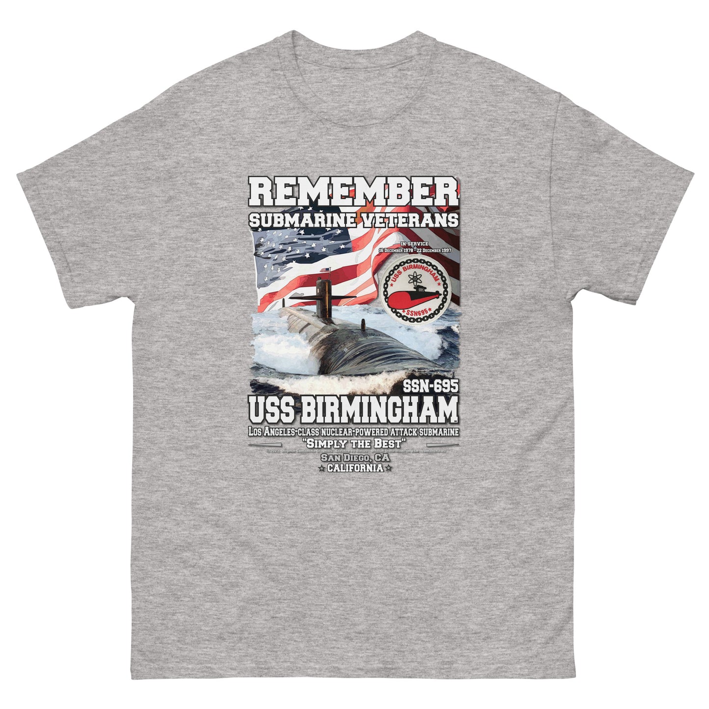 USS BIRMINGHAM t-shirt,USS BIRMINGHAM SNN-695 t-shirt,Veterans Submarine T-shirt, Navy T-shirts,