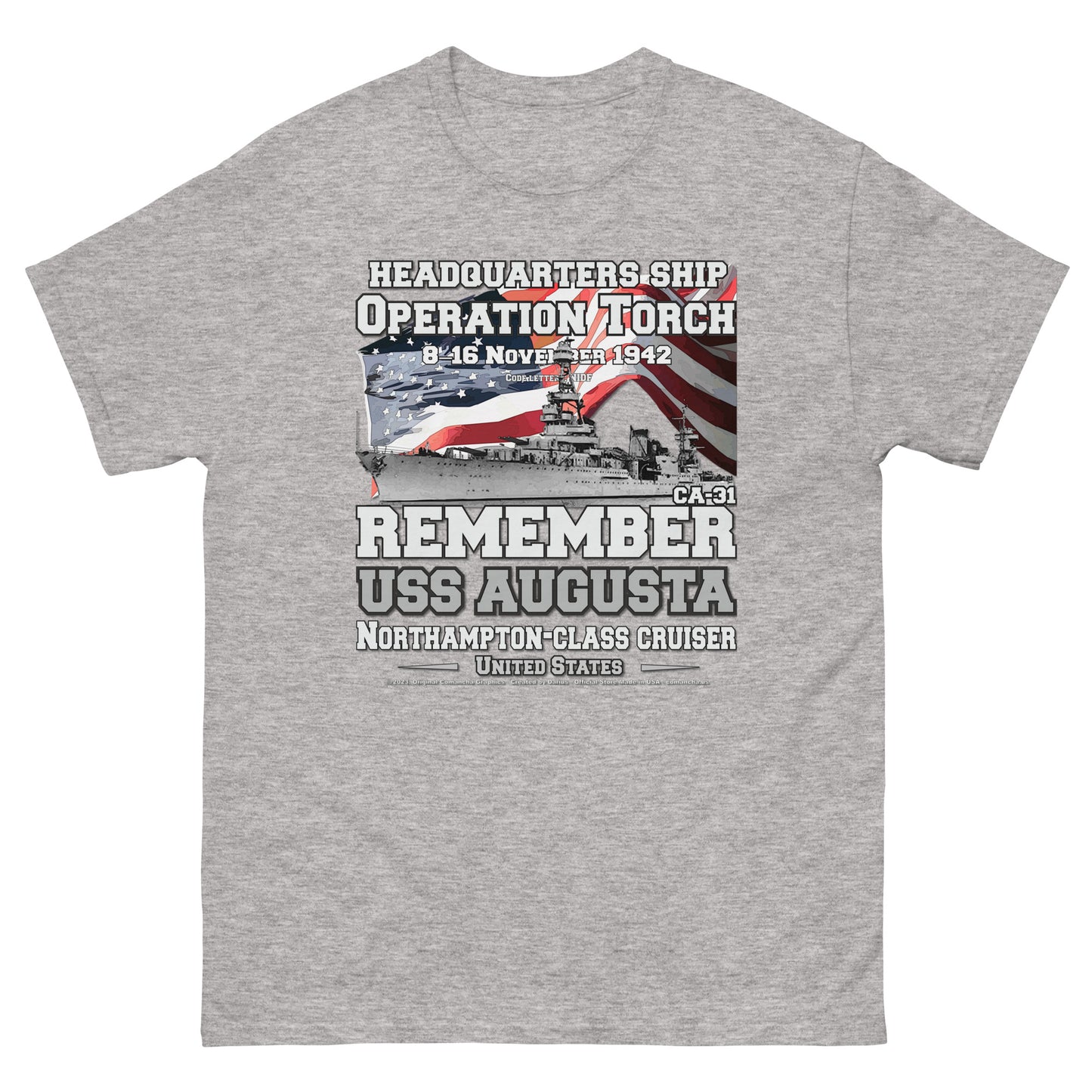 USS AUGUSTA veterans t-shirt,USS AUGUSTA CA-31 t-shirt, Heavy Cruiser Veterans T-shirt, USS AUGUSTA VETERANS TEE, comancha t-shirt, us navy t-shirt,
