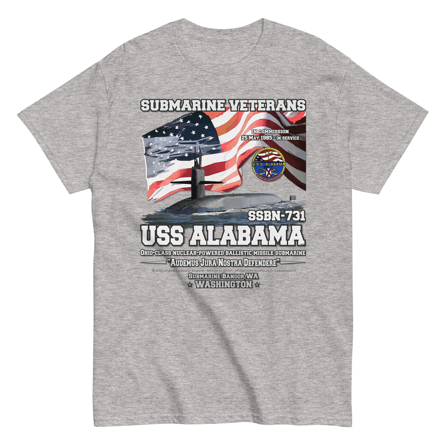 USS ALABAMA veterans t-shirt,USS ALABAMA SSBN-731 t-shirt, Submarine Veterans T-shirt, USS ALABAMA T-shirt, US Submarine t-shirt, Comancha Store,
