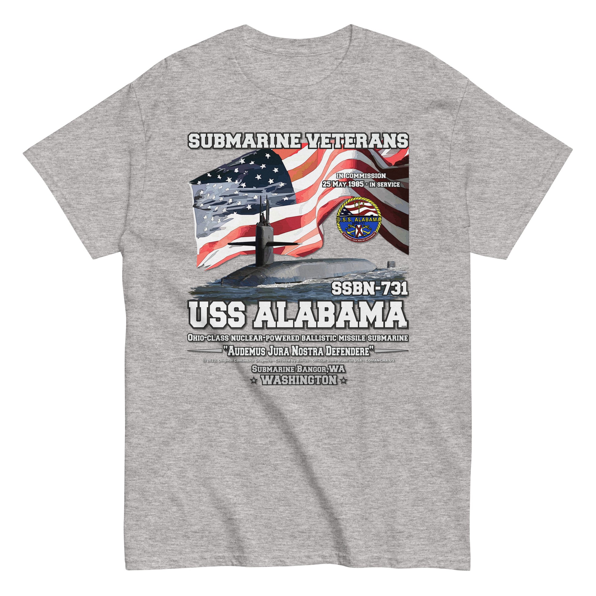 USS ALABAMA veterans t-shirt,USS ALABAMA SSBN-731 t-shirt, Submarine Veterans T-shirt, USS ALABAMA T-shirt, US Submarine t-shirt, Comancha Store,