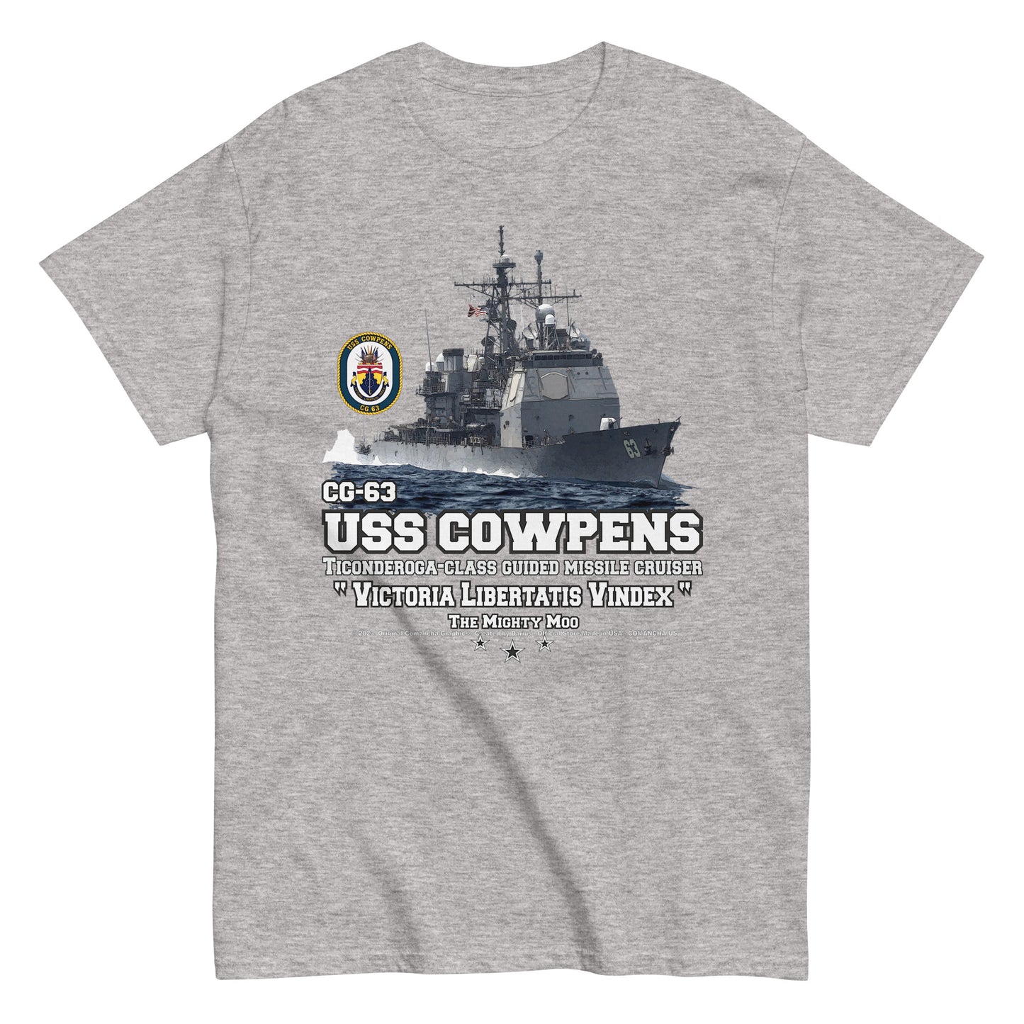 USS COWPENS tee,USS COWPENS CG-63 t-shirt, US Navy t-shirt, Navy veterans tees,Cruiser Navy Veterans T-shirt, Comancha Navy Tees Shop,