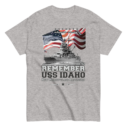 USS IDAHO BB-42 veterans tee, Remember USS IDAHO BB-42,USS IDAHO BB-42 US Navy Battleship Veterans T-shirt, Comancha Navy Veterans Tees, Comancha T-shirt Store,