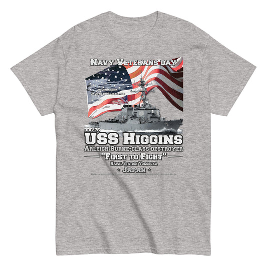 USS HIGGINS DDG-76 tee, USS HIGGINS DDG-76 T-shirt, USS HIGGINS DDG-76 US Destroyer Veterans T-shirt, US Navy Destroyer Tee, comancha T-shirt Store,