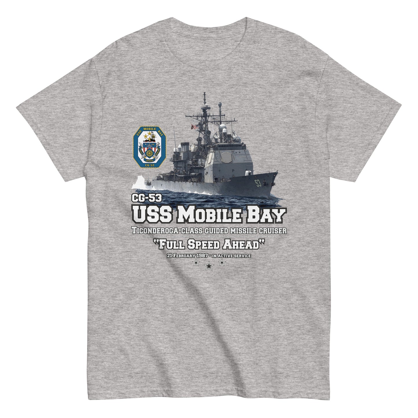 USS MOBILE BAY t-shirt, USS MOBILE BAY Cruiser T-shirt, USS MOBILE BAY CG-53 tee, US Navy Cruiser Veterans T-shirt,