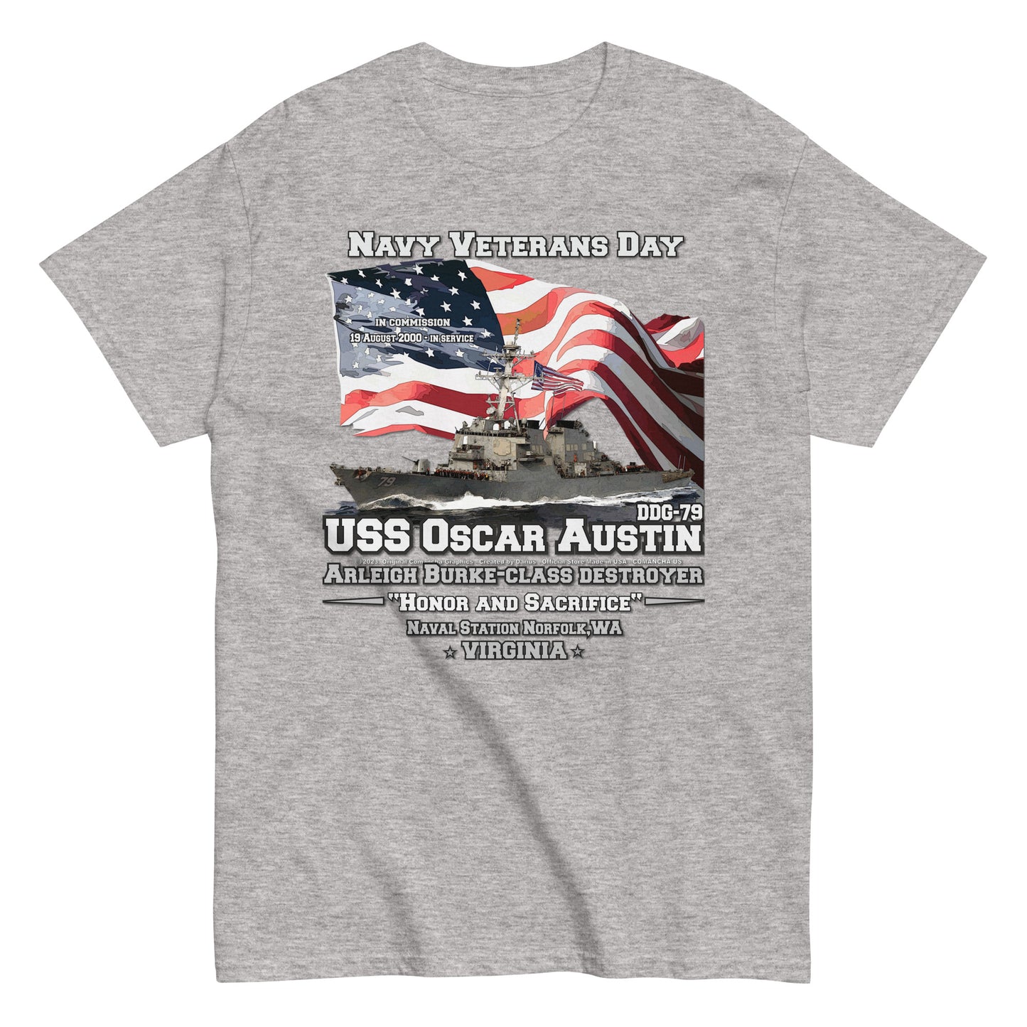 USS OSCAR AUSTIN tee, US Navy Destroyer T-shirt, Comancha Navy T-shirt, USS OSCAR AUSTIN t-shirt,USS OSCAR AUSTIN veterans t-shirt,comancha graphics,