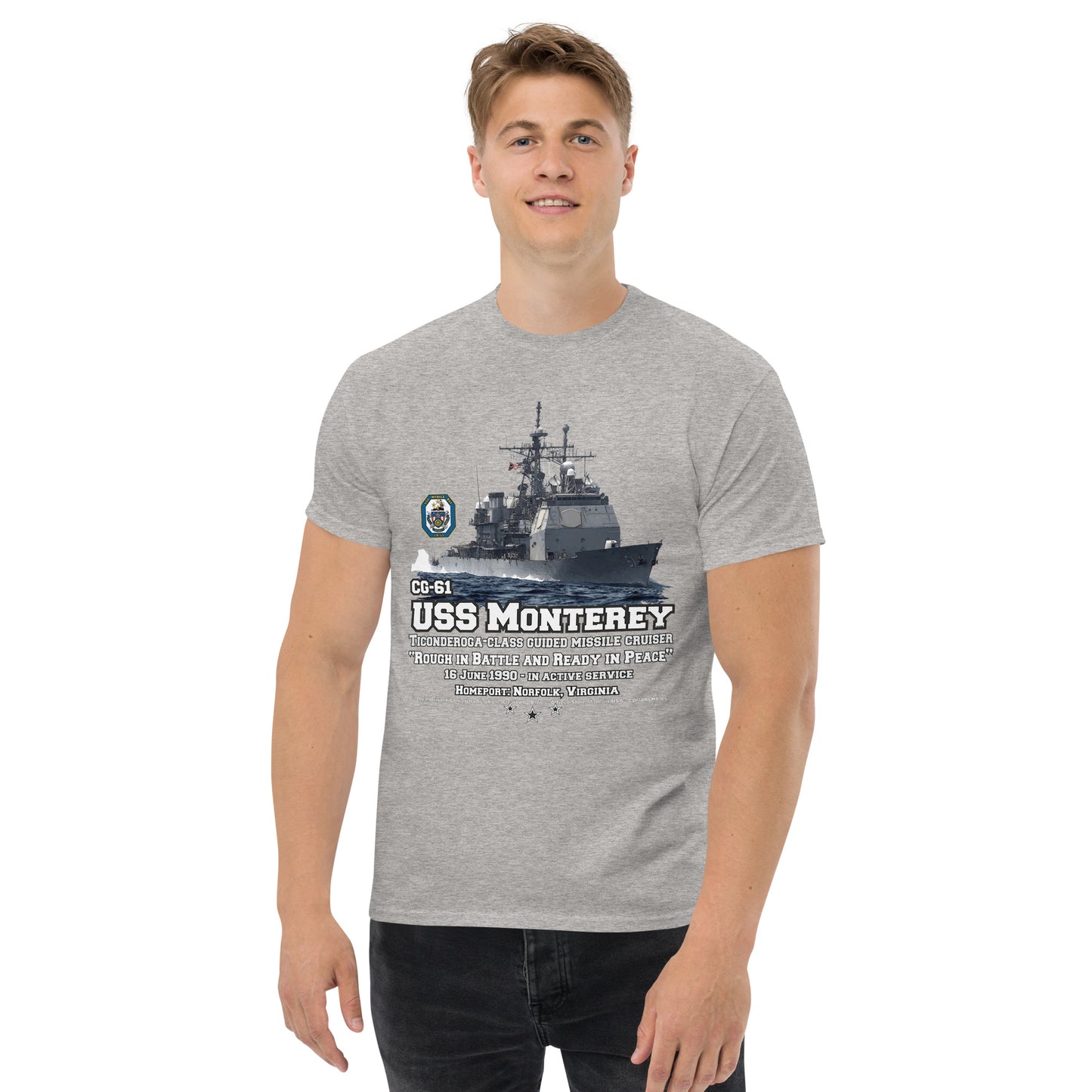 USS MONTEREY CG-61 tee, US navy veterans tee,Comancha, US Navy Cruiser Veterans T-shirt, USS MONTEREY T-shirt,