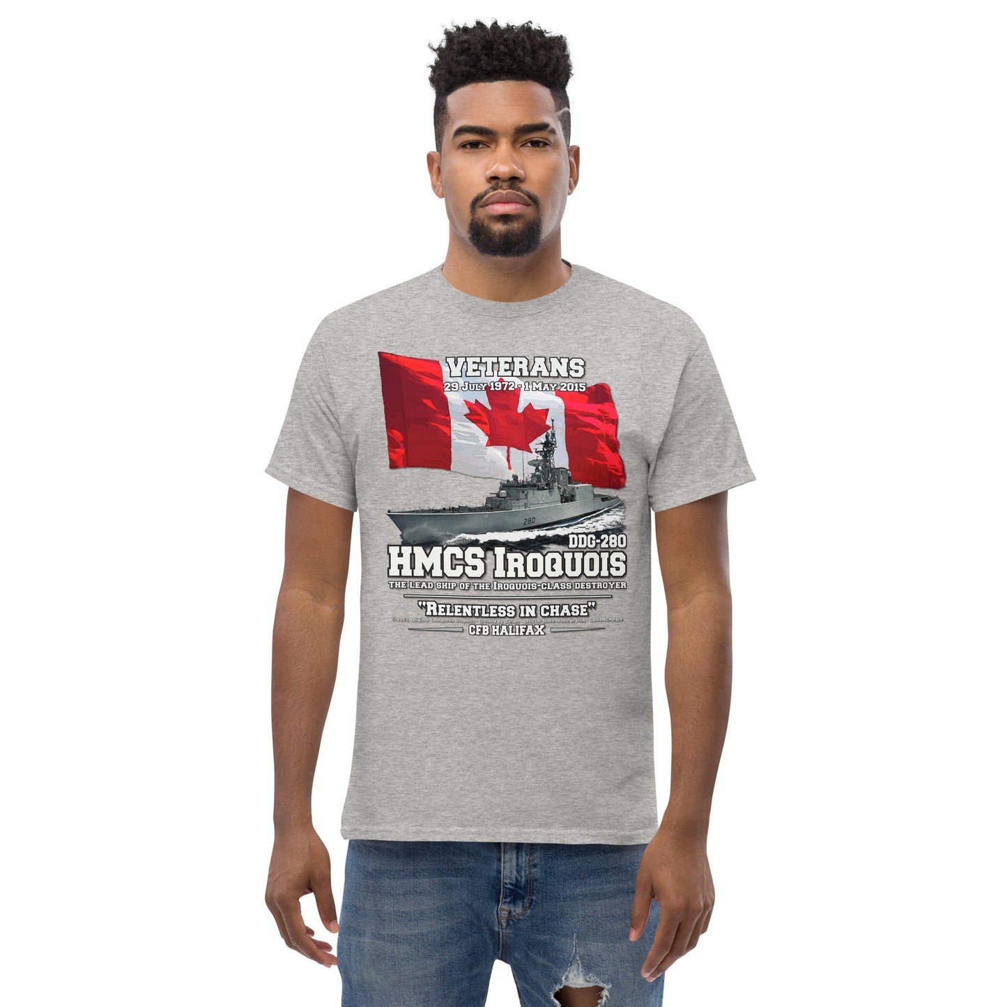HMCS IROQUIS tee, HMCS IROQUIS DDG-280 tee, Canadian Destroyer Veterans T-shirt, HMCS IROQUIS DDG-280 T-shirt, comancha.us,