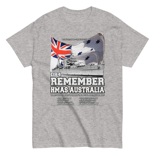 HMAS AUSTRALIA t-shirt, HMAS AUSTRALIA Royal Canadian Navy tee,HMAS AUSTRALIA D-84 Cruiser T-shirt, HMAS AUSTRALIA T-shirt, Comancha tees,