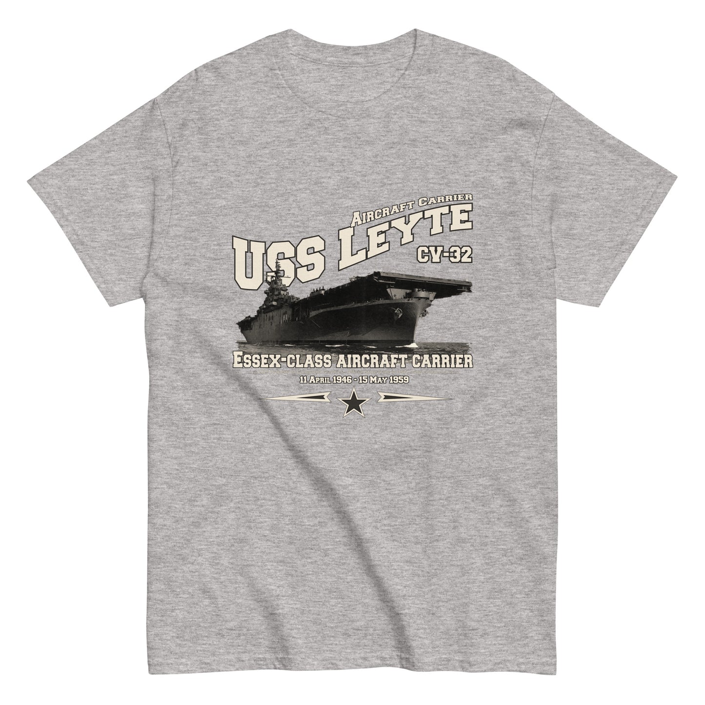 USS LEYTE CV-32 aircraft carrier veterans T-shirt