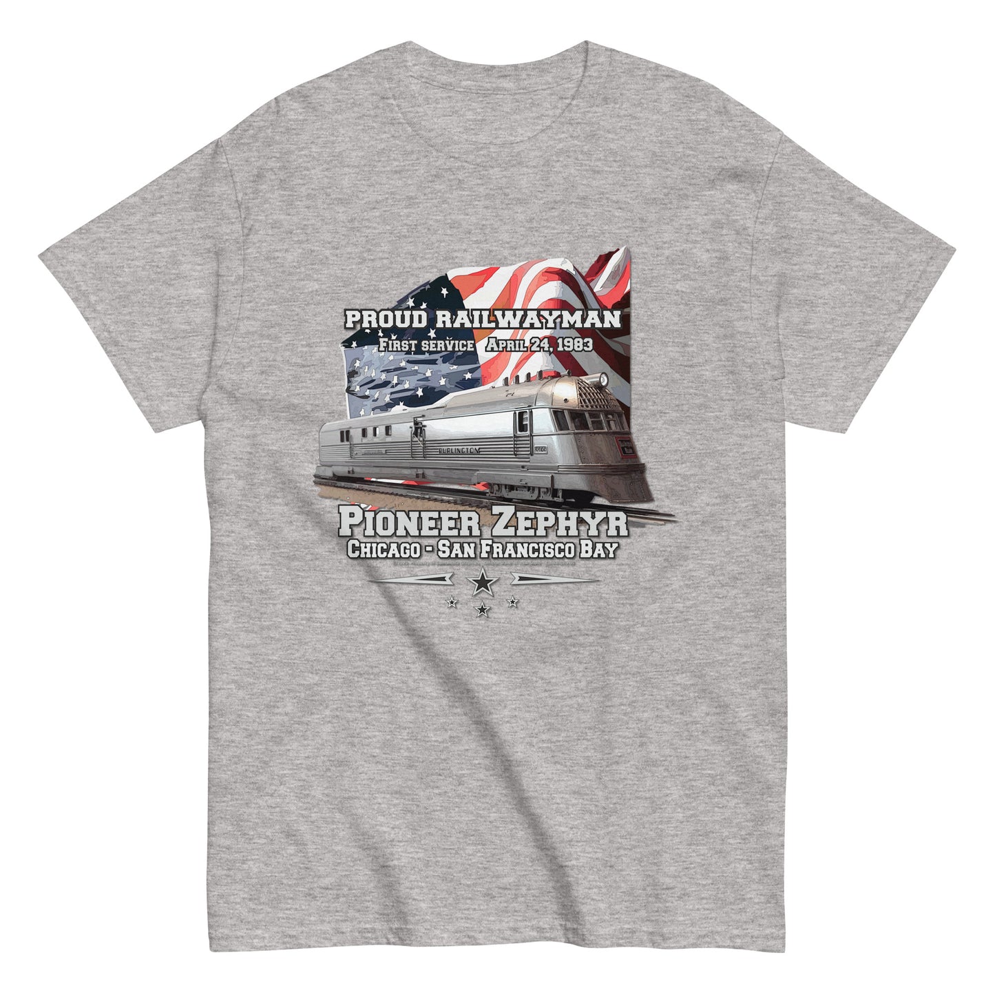 PIONEER ZEPHYR t-shirt,steam locomotive t-shirt,PIONEER ZEPHYR Proud Railwayman T-shirt,Proud Railwayman t-shirt, comancha,