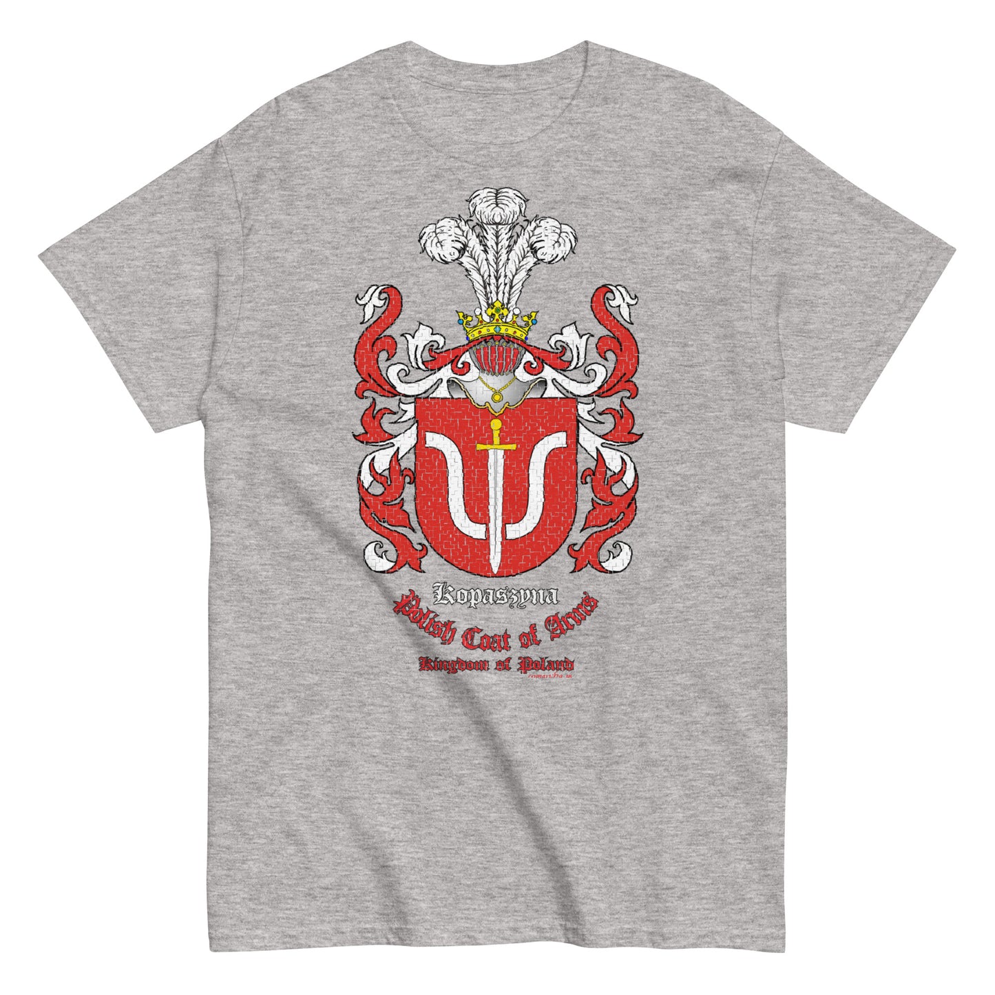 Kopaszyna Herb Koszulka, Polskie Herby Rodowe Koszulki, Kopaszyna coats of arms tee, Comancha Graphics,