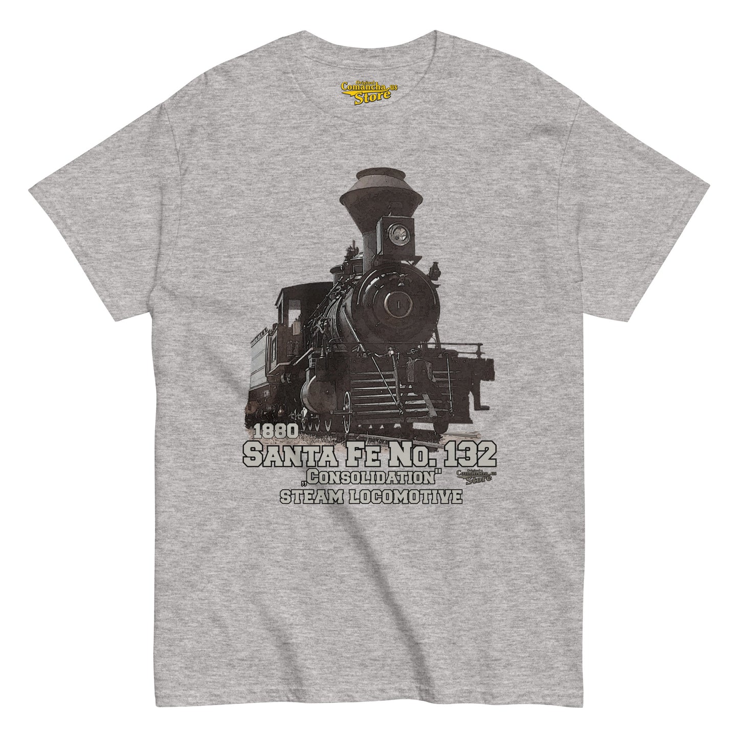 Santa Fe No 132 steam locomotive t-shirt