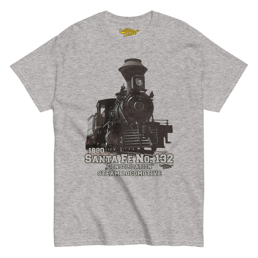 Santa Fe No 132 steam locomotive t-shirt