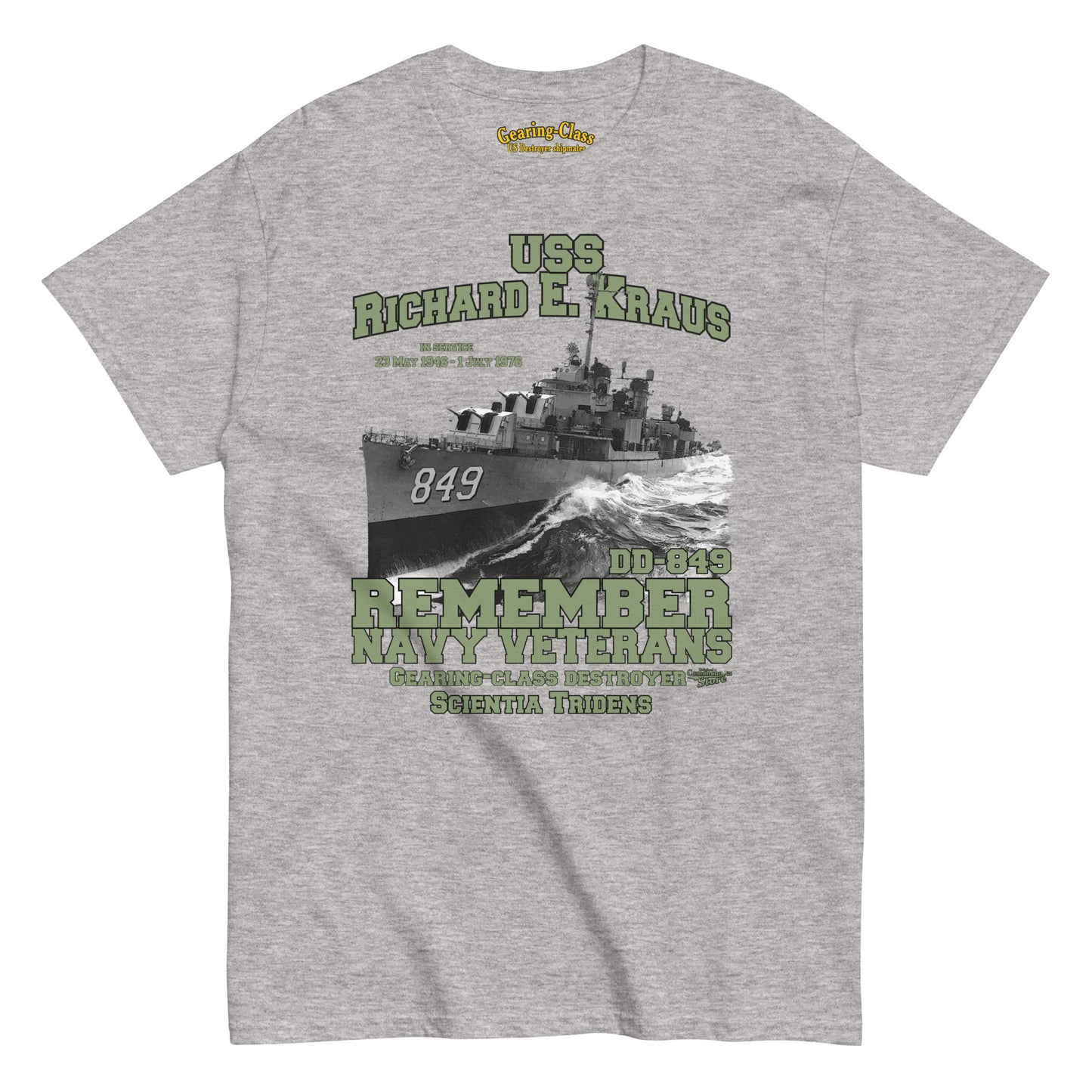 USS Richard E. Kraus DD-849 Destroyer t-shirt