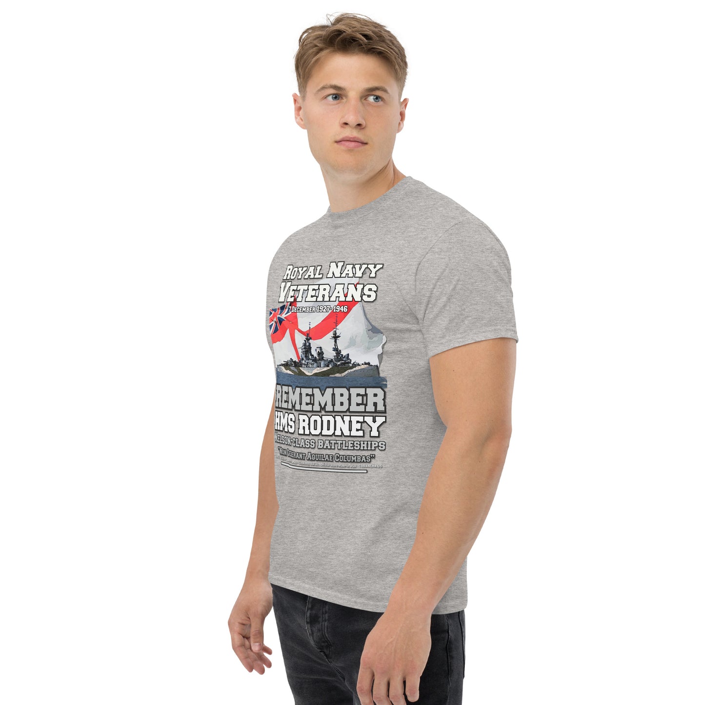 HMS RODNEY tee, HMS RODNEY Royal Navy Tee,HMS RODNEY Battleship Unisex T-Shirt, HMS RODNEY T-Shirt, comancha,