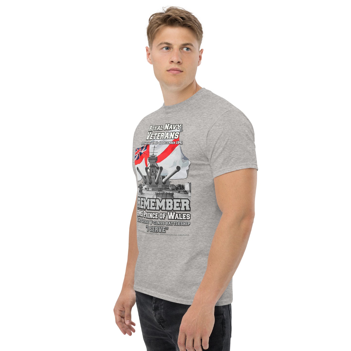 HMS PRINCE OF WALES Royal Navy Battleship T-Shirt, HMS PRINCE OF WALES T-Shirt, HMS PRINCE OF WALES veterans tee, HMS PRINCE OF WALES royal navy tee, comancha tees,